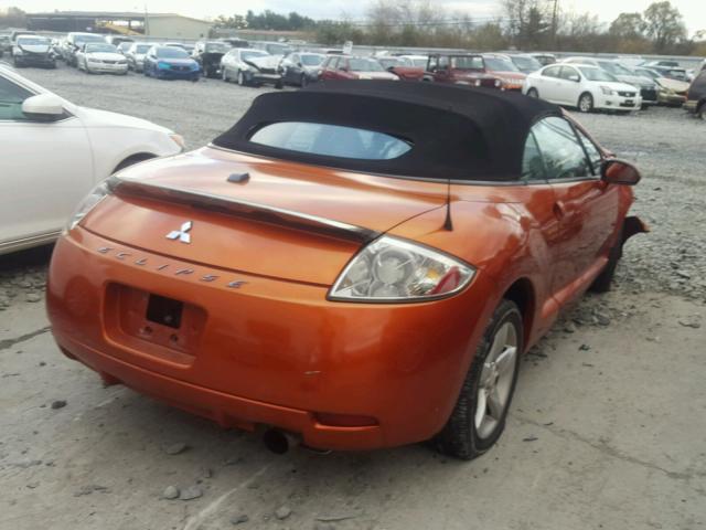 4A3AL25F78E005499 - 2008 MITSUBISHI ECLIPSE SP ORANGE photo 4