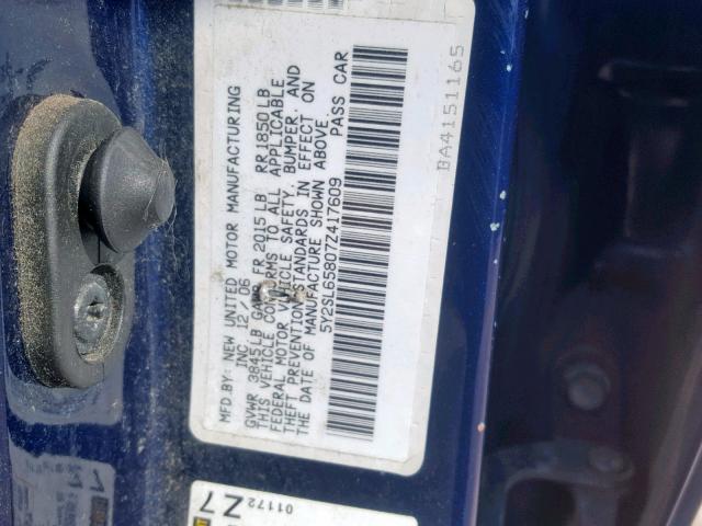 5Y2SL65807Z417609 - 2007 PONTIAC VIBE BLUE photo 10