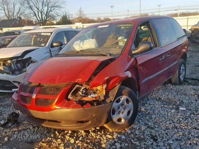 1B4GP253X2B675996 - 2002 DODGE CARAVAN SE RED photo 2