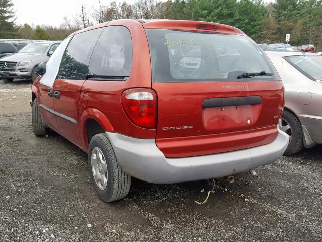 1B4GP253X2B675996 - 2002 DODGE CARAVAN SE RED photo 3