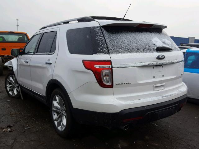 1FM5K8F84EGB35231 - 2014 FORD EXPLORER L WHITE photo 3