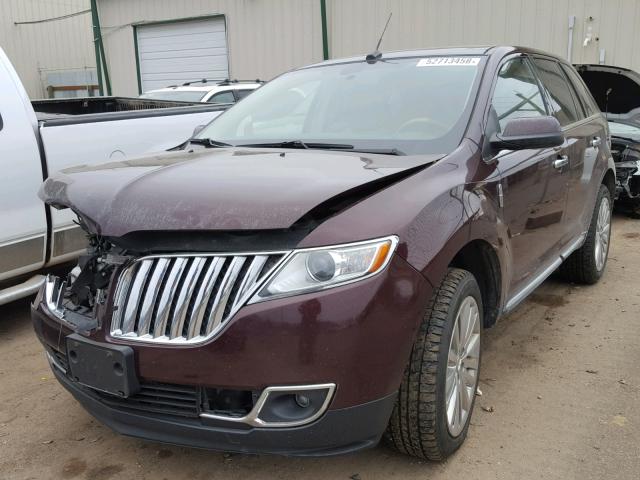 2LMDJ8JK2BBJ27542 - 2011 LINCOLN MKX BURGUNDY photo 2