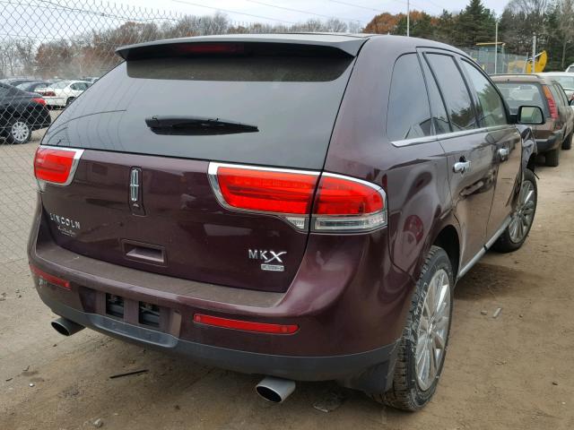 2LMDJ8JK2BBJ27542 - 2011 LINCOLN MKX BURGUNDY photo 4