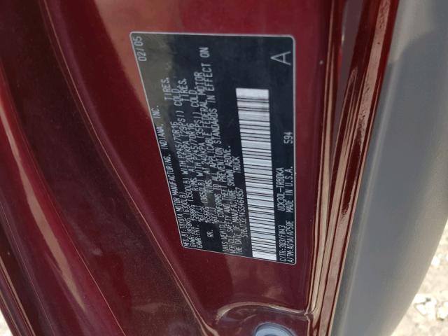 5TBJT32145S464957 - 2005 TOYOTA TUNDRA RED photo 10