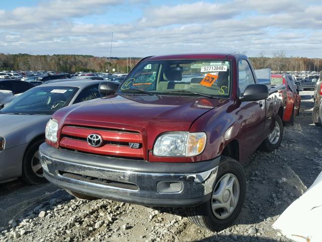 5TBJT32145S464957 - 2005 TOYOTA TUNDRA RED photo 2