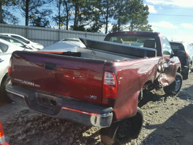 5TBJT32145S464957 - 2005 TOYOTA TUNDRA RED photo 4