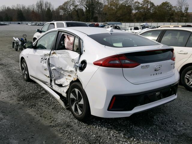 KMHC75LC2HU047512 - 2017 HYUNDAI IONIQ SEL WHITE photo 3