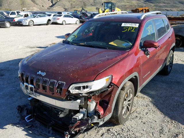 1C4PJLLB0KD220101 - 2019 JEEP CHEROKEE L BURGUNDY photo 2