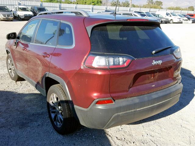 1C4PJLLB0KD220101 - 2019 JEEP CHEROKEE L BURGUNDY photo 3