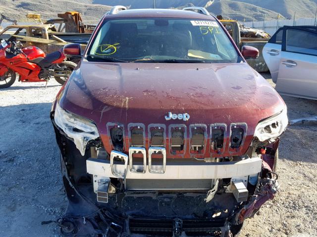 1C4PJLLB0KD220101 - 2019 JEEP CHEROKEE L BURGUNDY photo 9