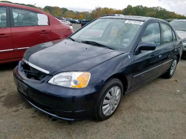 2HGES26723H609236 - 2003 HONDA CIVIC EX BLUE photo 2