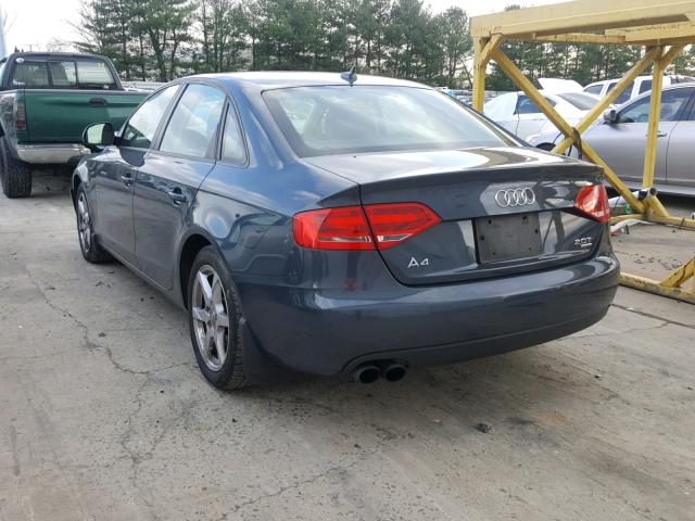 WAULF78K09N036309 - 2009 AUDI A4 2.0T QU GRAY photo 3