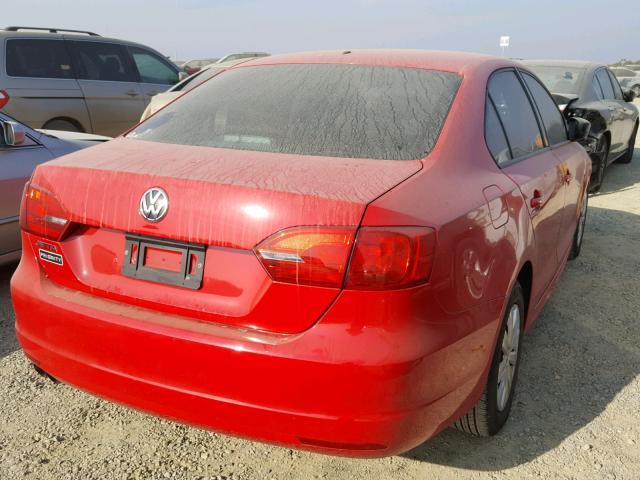 3VW2K7AJ1EM434237 - 2014 VOLKSWAGEN JETTA BASE RED photo 4