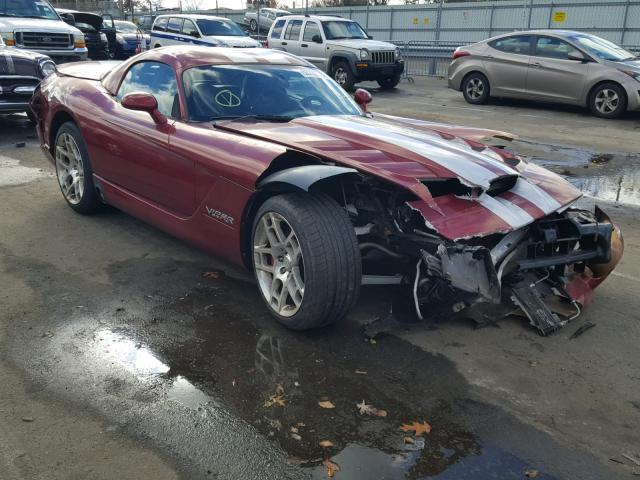 1B3JZ69Z48V200927 - 2008 DODGE VIPER SRT- MAROON photo 1