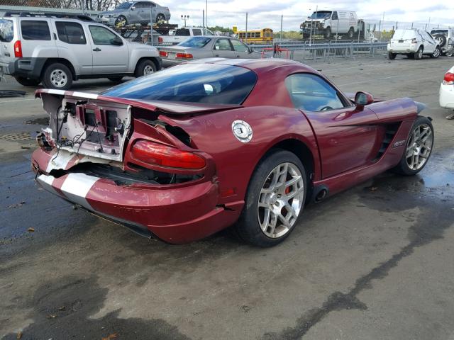 1B3JZ69Z48V200927 - 2008 DODGE VIPER SRT- MAROON photo 4