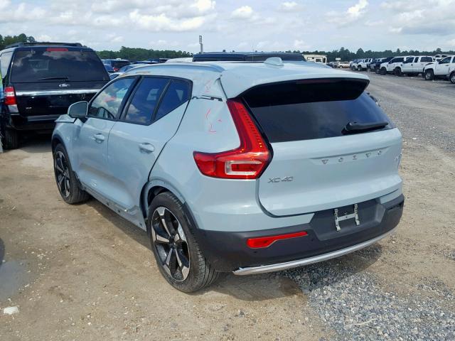 YV4162UK8K2090156 - 2019 VOLVO XC40 T5 MO BLUE photo 3