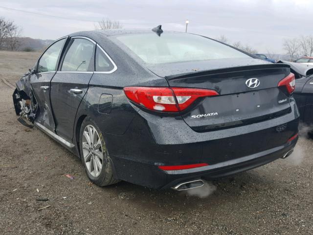 5NPE34AF2HH571155 - 2017 HYUNDAI SONATA SPO BLACK photo 3