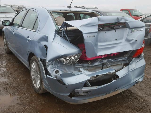 3FADP0L31BR110471 - 2011 FORD FUSION HYB BLUE photo 3