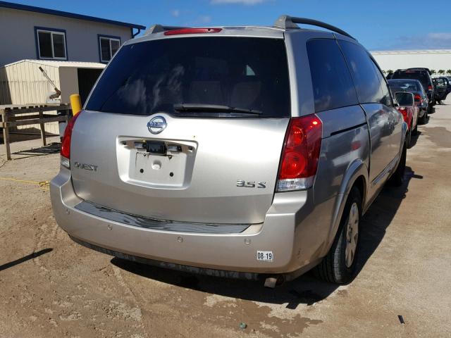 5N1BV28U35N114500 - 2005 NISSAN QUEST S GOLD photo 4