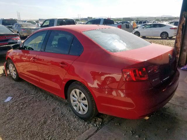 3VW2K7AJ6CM422873 - 2012 VOLKSWAGEN JETTA BASE 红色 照片 3