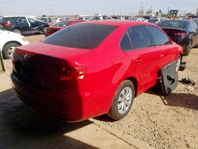 3VW2K7AJ6CM422873 - 2012 VOLKSWAGEN JETTA BASE 红色 照片 4