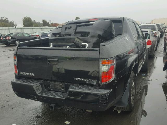 2HJYK163X7H508739 - 2007 HONDA RIDGELINE BLACK photo 4