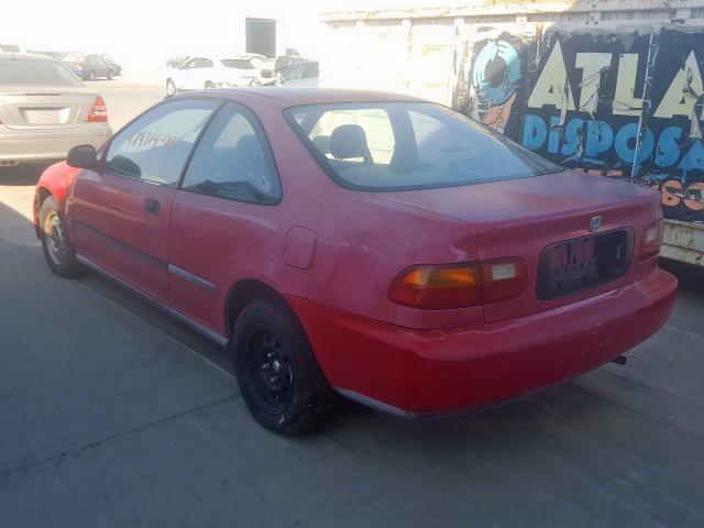 1HGEJ2226RL016200 - 1994 HONDA CIVIC DX RED photo 3