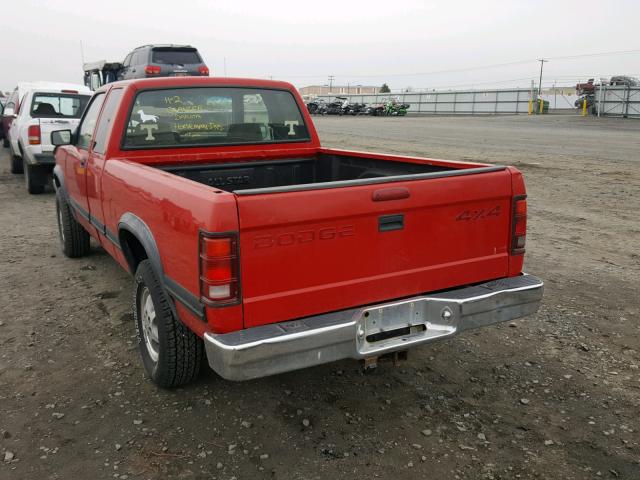 1B7GG23Y7TS511012 - 1996 DODGE DAKOTA RED photo 3