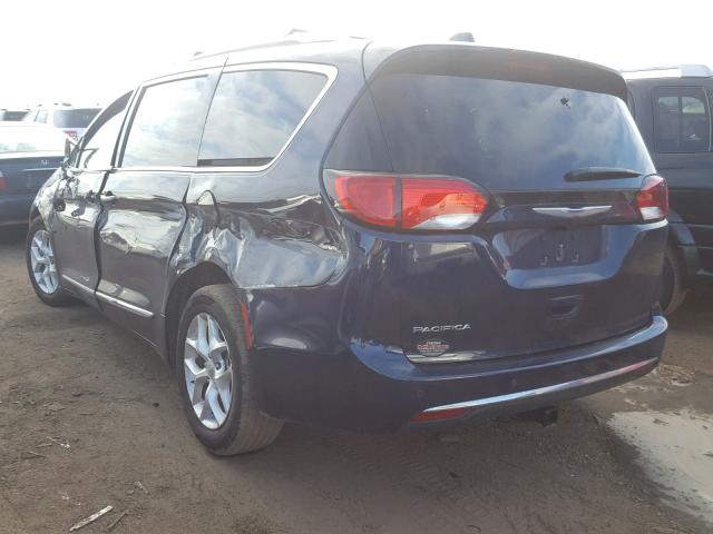 2C4RC1BG4JR113844 - 2018 CHRYSLER PACIFICA T BLUE photo 3