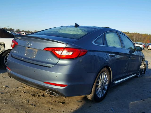 5NPE34AF8FH117408 - 2015 HYUNDAI SONATA SPO BLUE photo 4