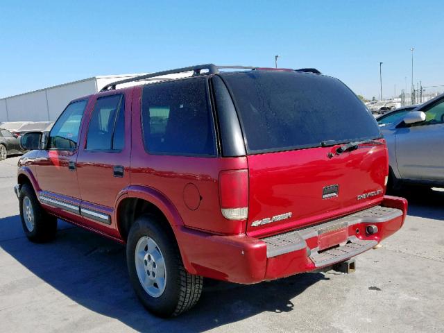 1GNDT13W412194351 - 2001 CHEVROLET BLAZER RED photo 3