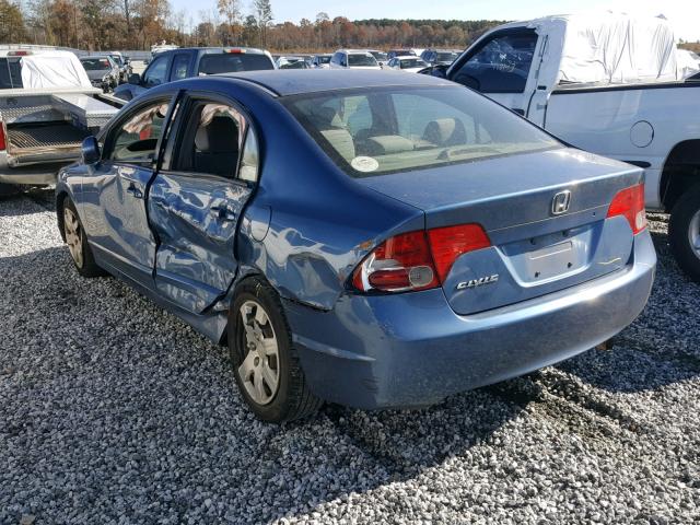 1HGFA16518L017210 - 2008 HONDA CIVIC LX BLUE photo 3