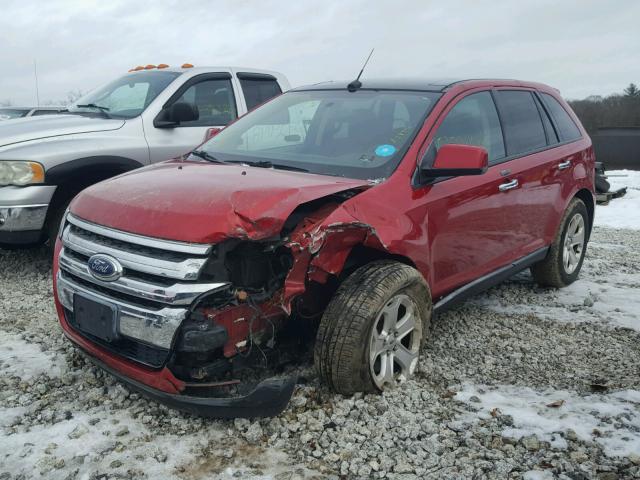 2FMDK4JC2BBA28956 - 2011 FORD EDGE SEL RED photo 2