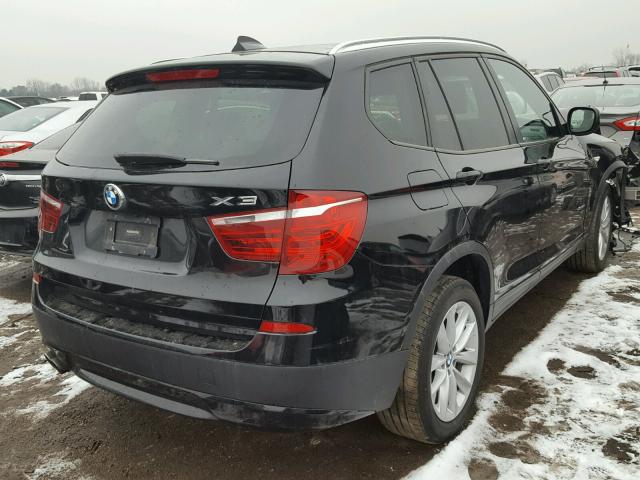 5UXWX9C53E0D40625 - 2014 BMW X3 XDRIVE2 BLACK photo 4