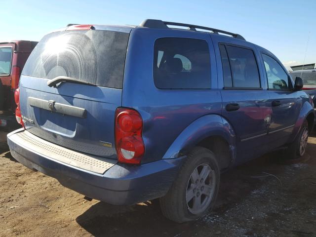 1D8HB48P47F558562 - 2007 DODGE DURANGO SL BLUE photo 4