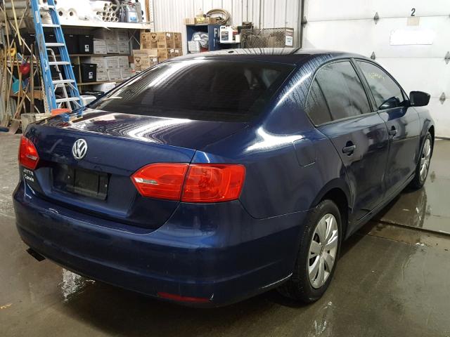 3VW2K7AJ4BM074554 - 2011 VOLKSWAGEN JETTA BASE Կապույտ լուսանկար 4