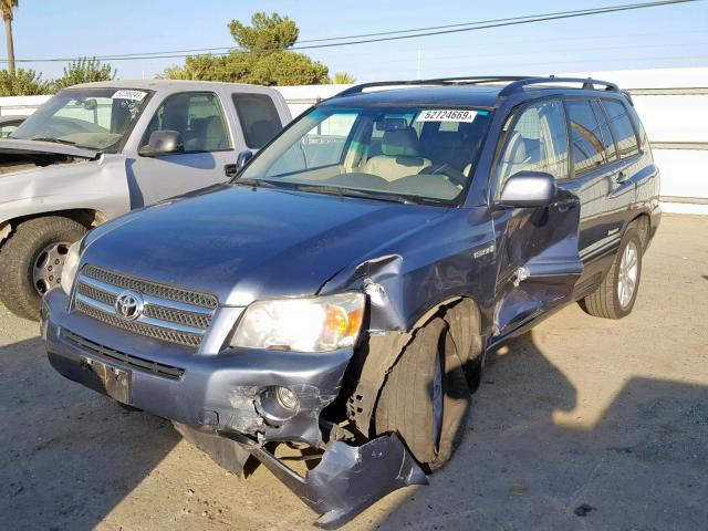 JTEDW21A370019327 - 2007 TOYOTA HIGHLANDER BLUE photo 2