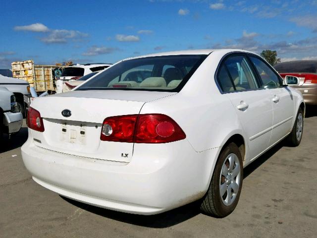 KNAGE123875117512 - 2007 KIA OPTIMA WHITE photo 4