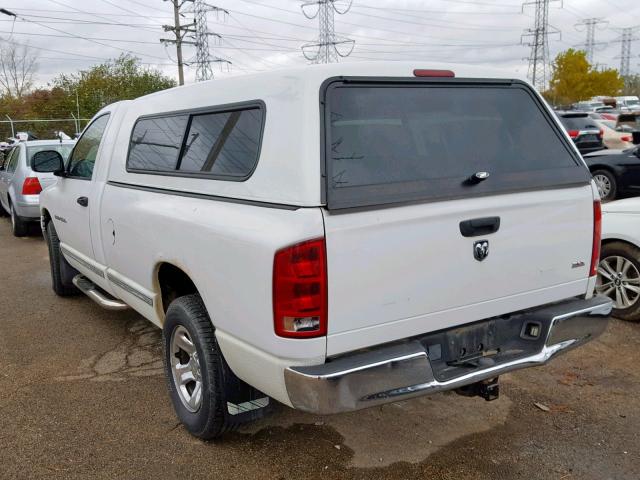 1D7HA16N65J582332 - 2005 DODGE RAM 1500 S WHITE photo 3