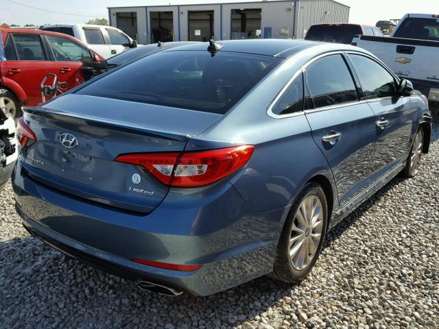 5NPE34AF5FH254466 - 2015 HYUNDAI SONATA SPO BLUE photo 4