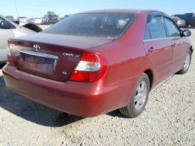 4T1BF30K02U022260 - 2002 TOYOTA CAMRY LE RED photo 4