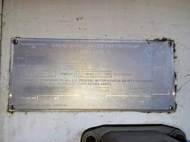 1GRAA06206S701442 - 2006 GREAT DANE TRAILER REEFER WHITE photo 10