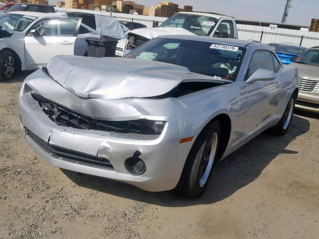 2G1FE1EV1A9203985 - 2010 CHEVROLET CAMARO LS SILVER photo 2