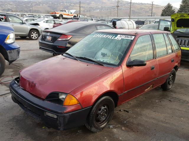 2C1MR6464P6779474 - 1993 GEO METRO BURGUNDY photo 2