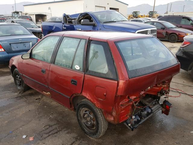 2C1MR6464P6779474 - 1993 GEO METRO BURGUNDY photo 3