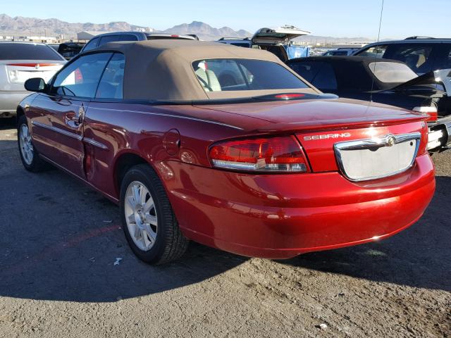 1C3EL75R34N207928 - 2004 CHRYSLER SEBRING GT RED photo 3