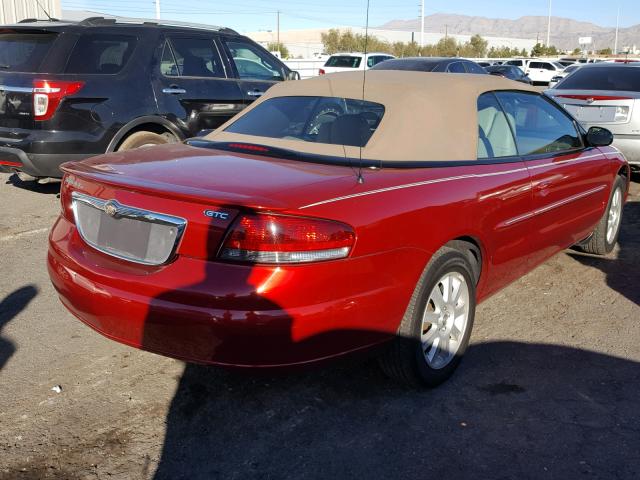 1C3EL75R34N207928 - 2004 CHRYSLER SEBRING GT RED photo 4