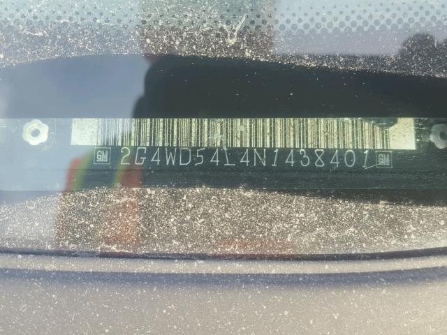 2G4WD54L4N1438401 - 1992 BUICK REGAL LIMI GRAY photo 10