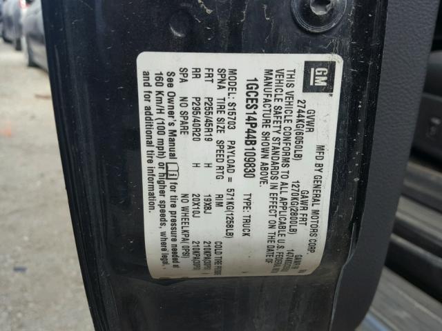 1GCES14P44B109830 - 2004 CHEVROLET SSR 黑色 照片 10