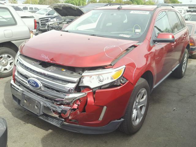 2FMDK4JCXDBA23068 - 2013 FORD EDGE SEL MAROON photo 2